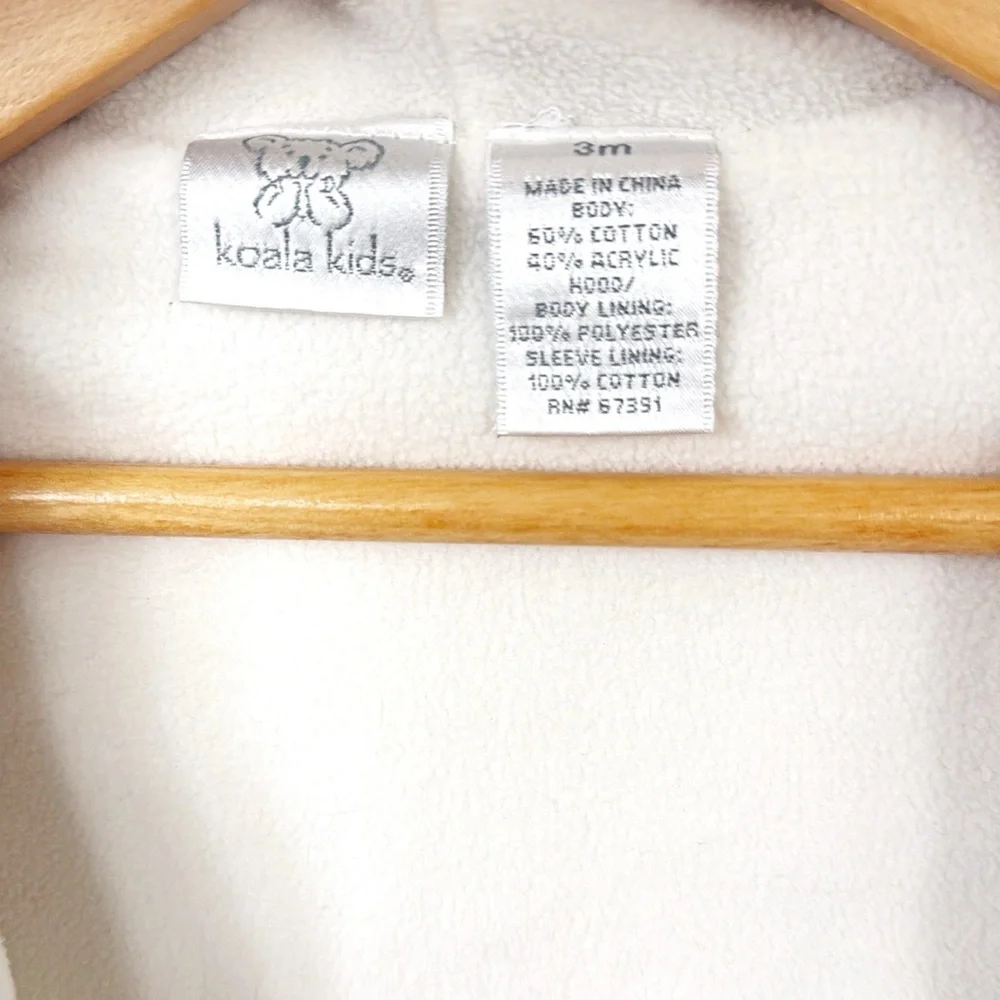 Koala Kids • Baby Cream Chunky Knit Hooded Toggle Cardigan Sweater